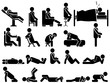 Vektor: ICONS MAN IN THE POSITION SITTING AND STANDING ICONS MAN IN THE POSITION SITTING AND STANDING
