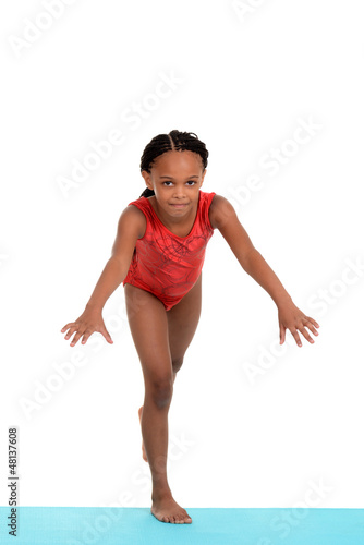 Photo: child ready to do gymnastics move child ready to do gymnastics move