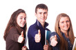 Teenage Students with Thumbs Up