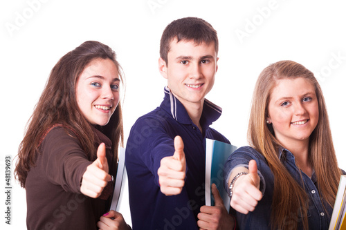 Photo: Teenage Students with Thumbs Up Teenage Students with Thumbs Up