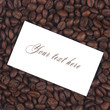 Text card on cofee beans