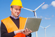 Technician Engineer in Wind Turbine Power Generator Station