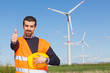 Technician Engineer in Wind Turbine Power Generator Station