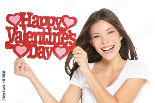 Photo: Valentines day - woman showing sign Valentines day - woman showing sign