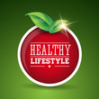 Healthy lifestyle button red