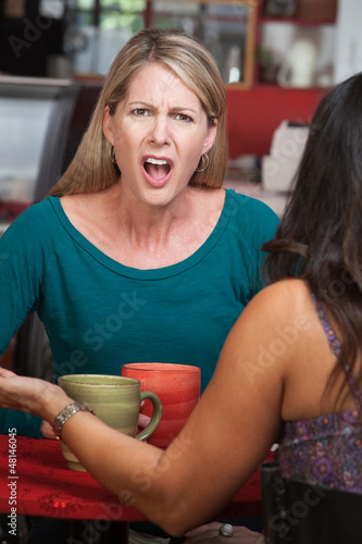 Photo: Outraged Lady in Cafe Outraged Lady in Cafe