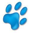 Dog blue footprint