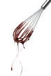 whisk with chocolate