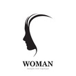 Vector logo Profile of woman