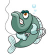 illustration of fish with Fishing Hook