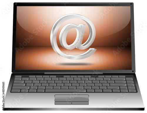 Illustration: Laptop mit E-mail Symbol Laptop mit E-mail Symbol