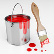 Can of red paint