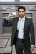 Man Holding Business Card