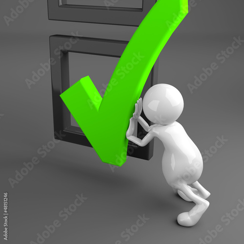Illustration: 3D People with Check Mark 3D People with Check Mark