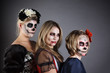 Women in Halloween costume.