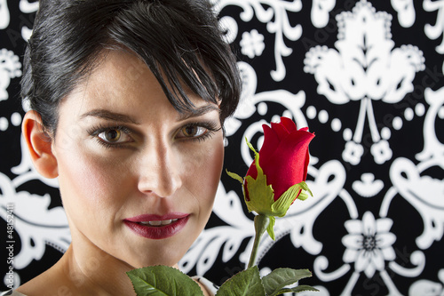 Photo: face and rose face and rose