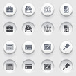 Banking icons on white buttons. Set 2.