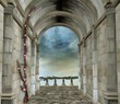 Romantic castle hallway