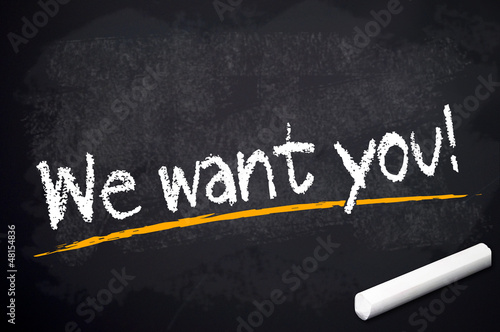 Photo: Kreidetafel mit We want you Kreidetafel mit We want you