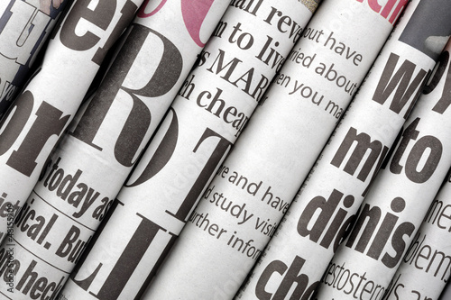 Photo: Newspaper headlines Newspaper headlines