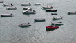 Motorboats and pontoons in port