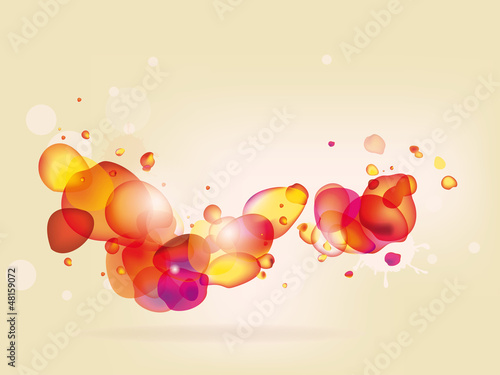 Vector: Colorful abstract background with red yellow bubbles Colorful abstract background with red yellow bubbles