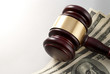 gavel and dollars