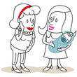 Figuren, Frauen, Neugeborenes, Baby, begutachten