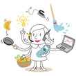 Figur, Frau, Multitaskingfähig, Haushalt, Karriere, Kind