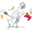 Figur, Frau, MultitaskingUnfähig, Haushalt, Karriere