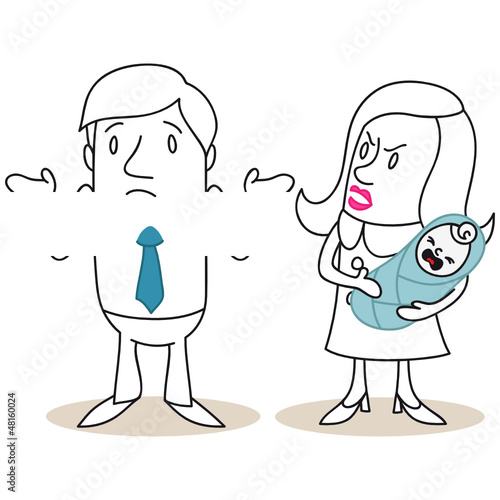 Vector: Figuren, Eltern, Vaterschaft, Erziehung, Streit Figuren, Eltern, Vaterschaft, Erziehung, Streit