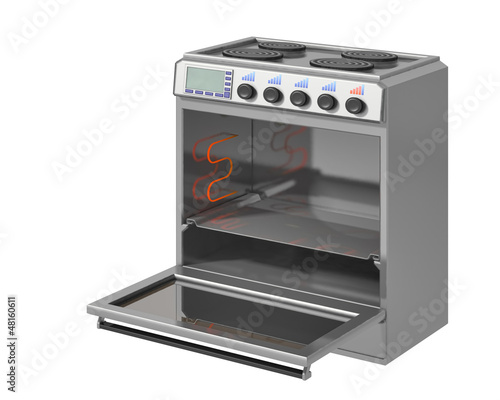 Illustration: electric stove on a white background electric stove on a white background