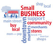 Small Business Word Cloud in Red, White and Blue