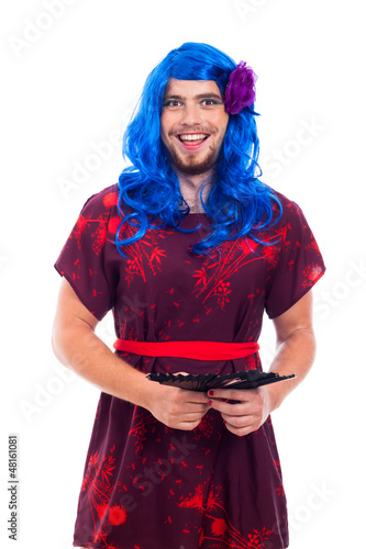 Photo: Happy transvestite portrait Happy transvestite portrait