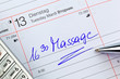 Eintrag im Kalender: Massage