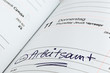 Eintrag im Kalender: Arbeitsamt