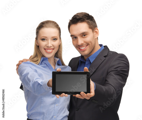 Photo: man and woman with tablet pc man and woman with tablet pc