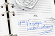 Eintrag im Kalender: Vorsorgeuntersuchung