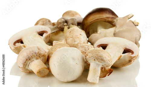 Photo: Fresh mushrooms isolated on white Fresh mushrooms isolated on white