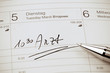 Eintrag im Kalender: Arzt