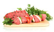 Raw beef meat isolated on white