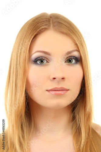 Photo: beautiful young woman with bright winter make-up beautiful young woman with bright winter make-up