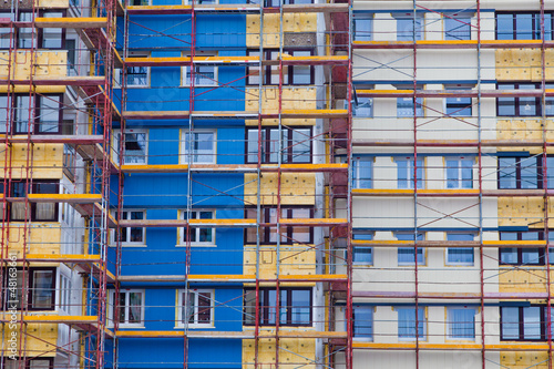 Photo: Wohnhaus wird saniert. Wärmedämmung Wohnhaus wird saniert. Wärmedämmung