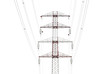 Detail of electricity pylon against