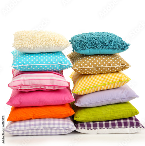 Photo: Hills colorful pillows isolated on white Hills colorful pillows isolated on white