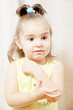 Little cute girl looking sideways