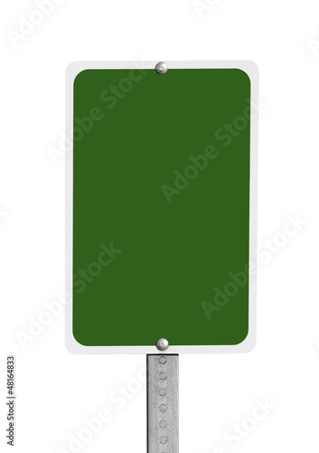 Photo: Blank Green Road Sign Isolated Blank Green Road Sign Isolated