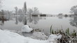 Fluss Havel im Winter mit Treibholz