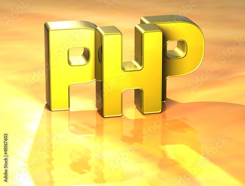 Illustration: 3D Word PHP on yellow background 3D Word PHP on yellow background