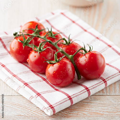Photo: Cherry tomatoes on the vine Cherry tomatoes on the vine